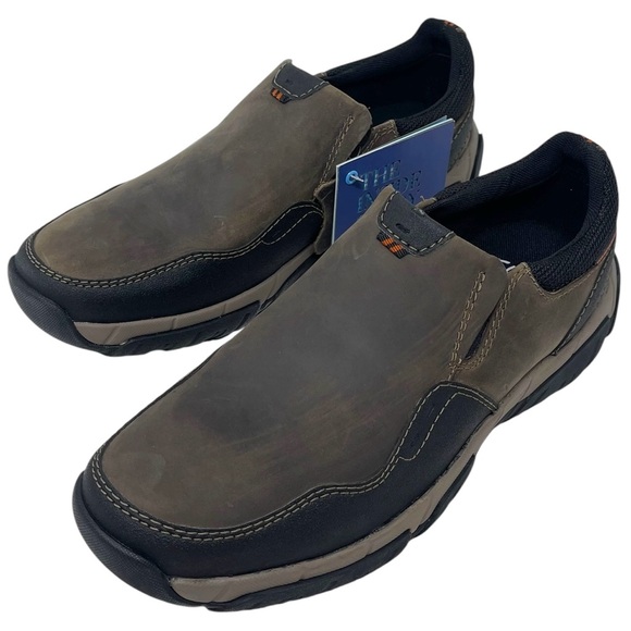 Clarks “Walbeck” Olive Leather Slip On Loafers Men’s Size 8.5W Wide main image 12